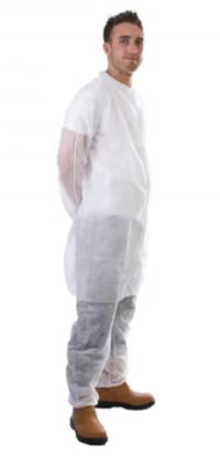 White Velcro Non Woven Visitor Coat Size Small PK50